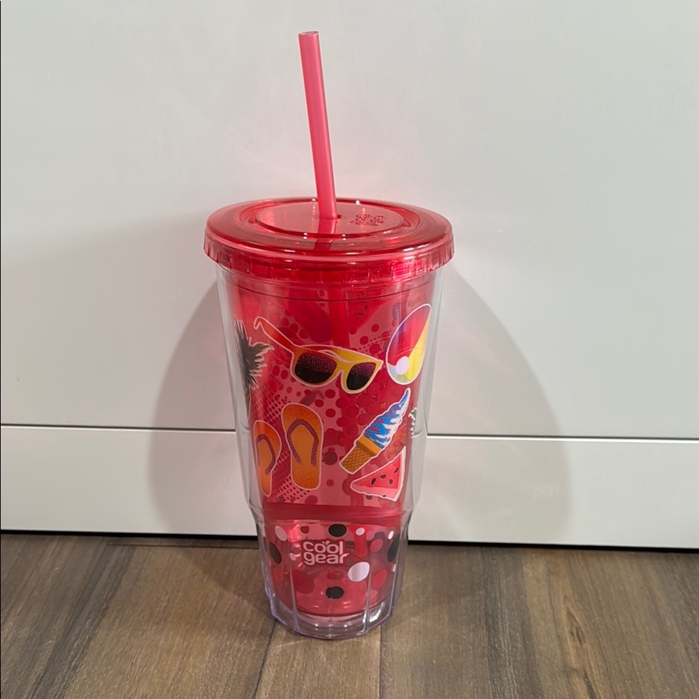 NWT Cool Gear Red Tumbler with Straw!